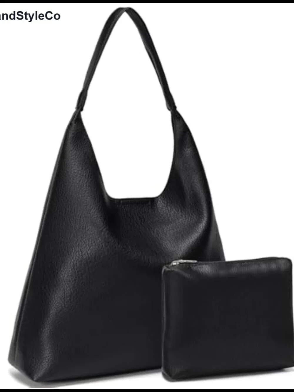Slouchy Faux Leather Hobo Shoulder Bag Vegan Leather Tote Purse for Work